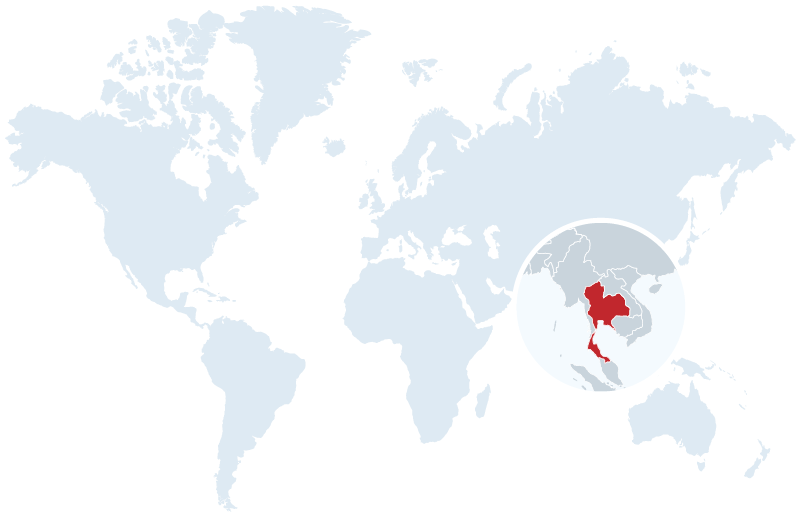 Thailand world map location 2